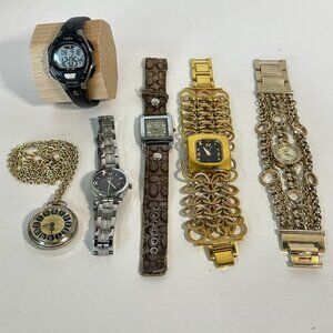 Women's Watches Mix Lot ‘Working or Not Tested’ Coach Figaro Timex Vintage READ